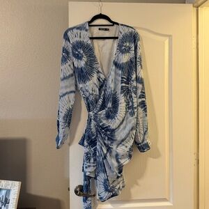 Tie-Dye Long Wrap Dress